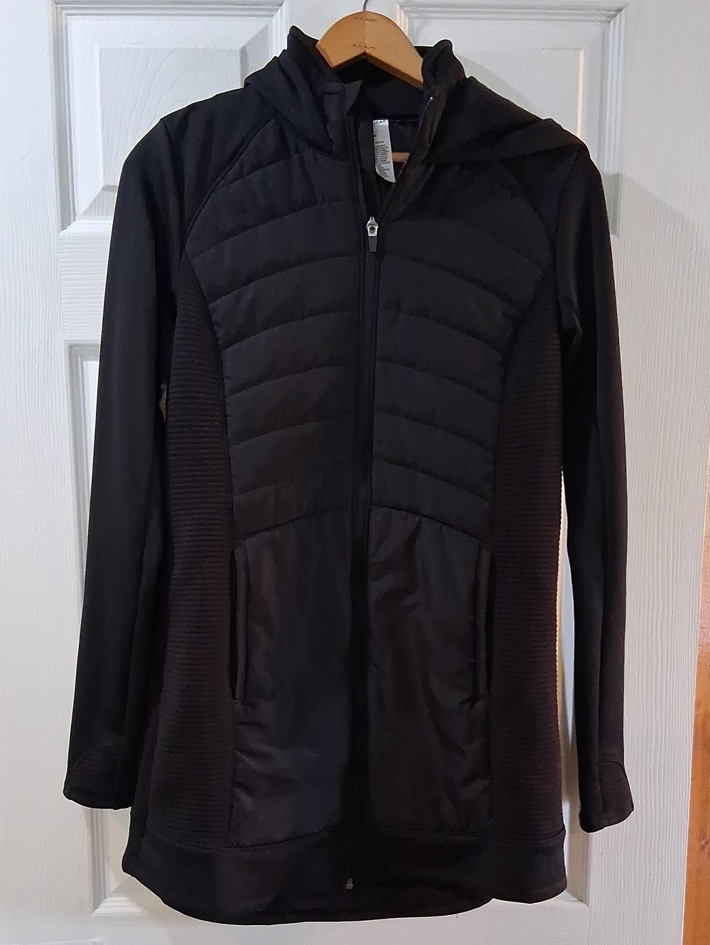 Women's Black Hooded Quilted Performance Jacket